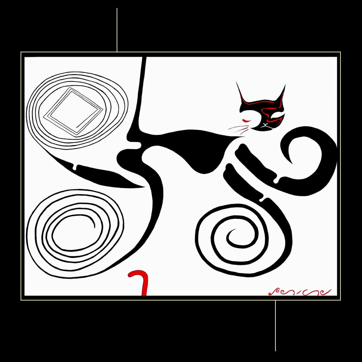 Gato imnotizante, pintura de Peniche