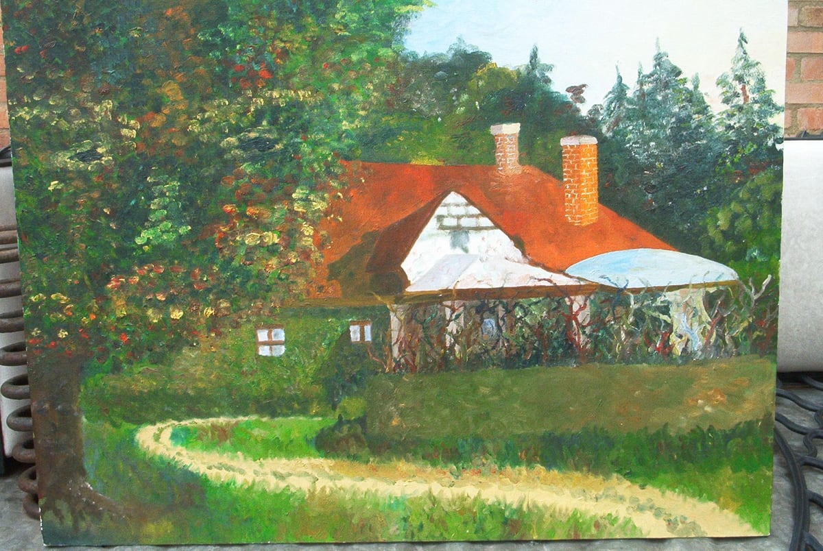 Sin título 4, obra anterior de Peniche: paisaje otoñal con casa.