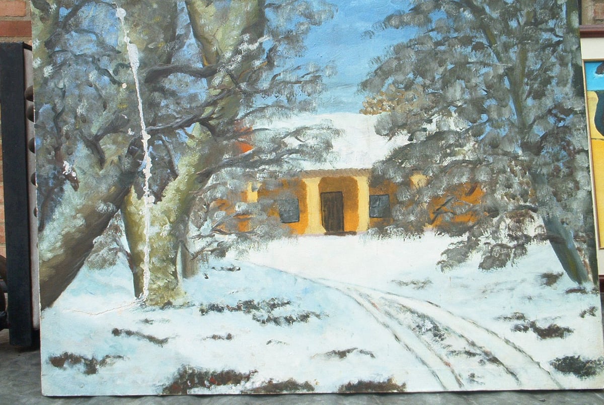 Sin título 5, obra anterior de Peniche: camino nevado invernal.